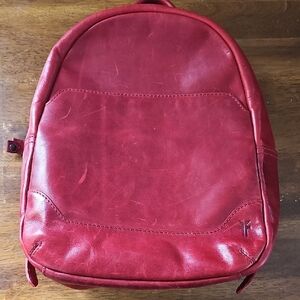 Frye Red Leather Backpack Classic Design
